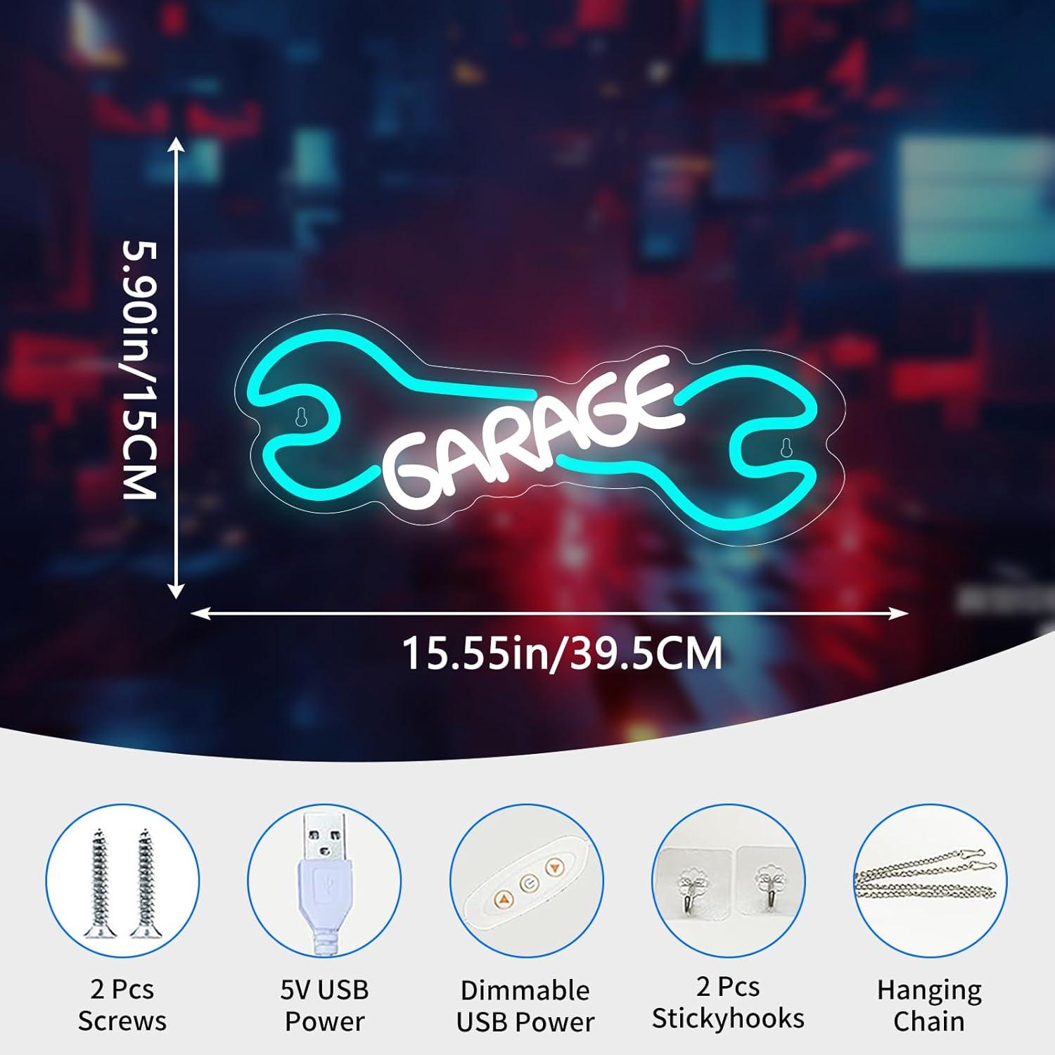 Garage Neon Sign USB Powered L - đánh giá và giá Auto Repair Shop Signs