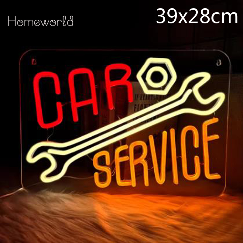 Car Service Neon Sign  Warm Wh - đánh giá và giá Auto Repair Shop Signs