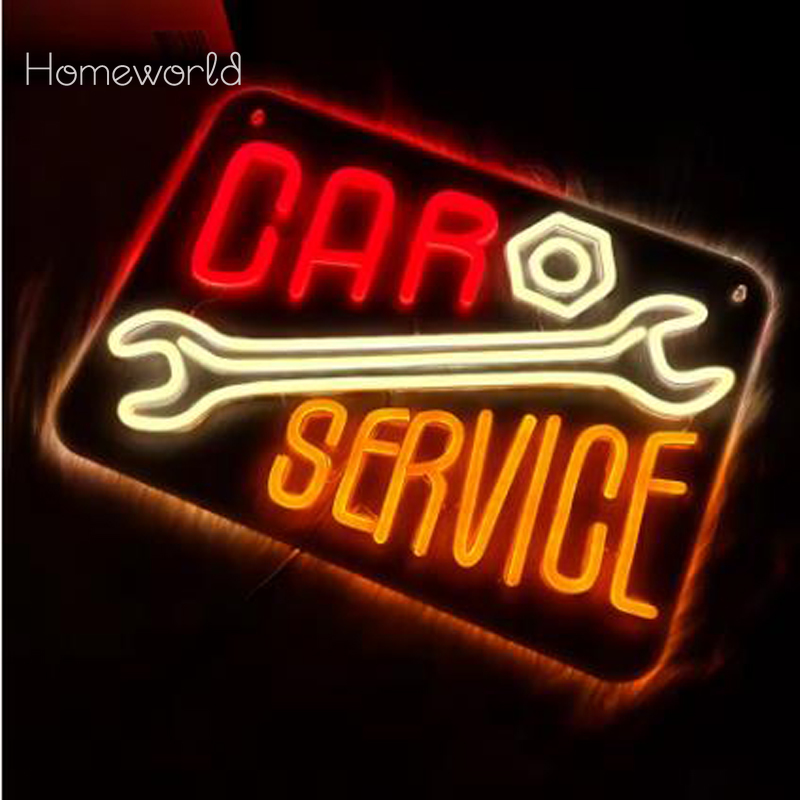 Car Service Neon Sign  Warm Wh - đánh giá và giá Auto Repair Shop Signs