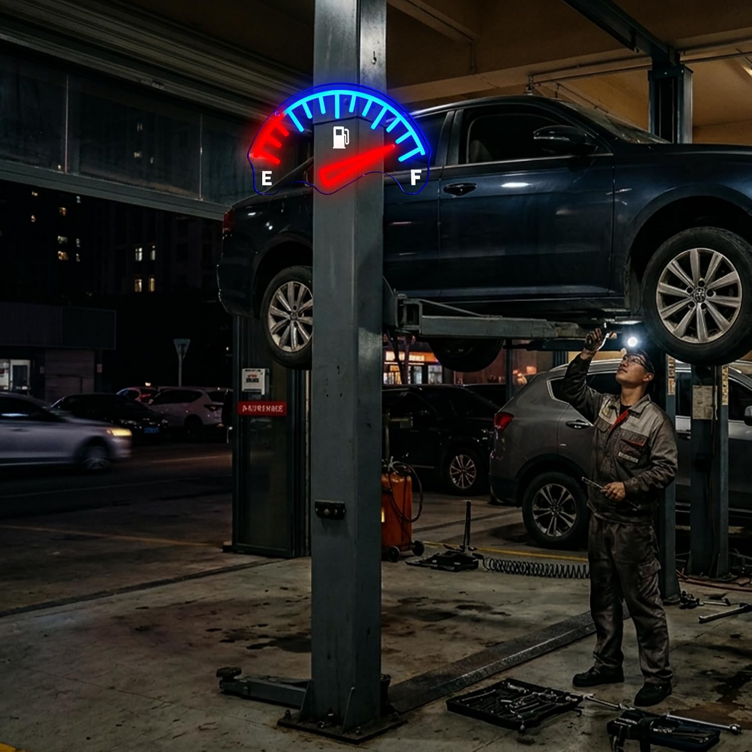Car Fuel Gauge Meter LED Neon  - đánh giá và giá Auto Repair Shop Signs