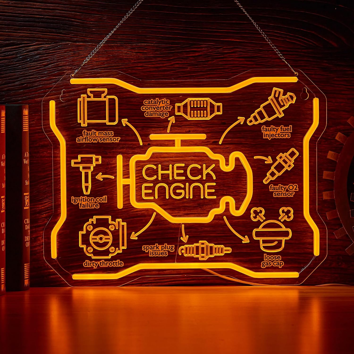 Check Engine Neon Sign USB LED - đánh giá và giá Auto Repair Shop Signs