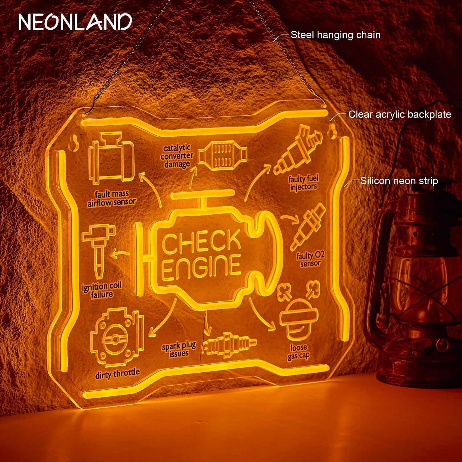 Check Engine Neon Sign USB LED - đánh giá và giá Auto Repair Shop Signs