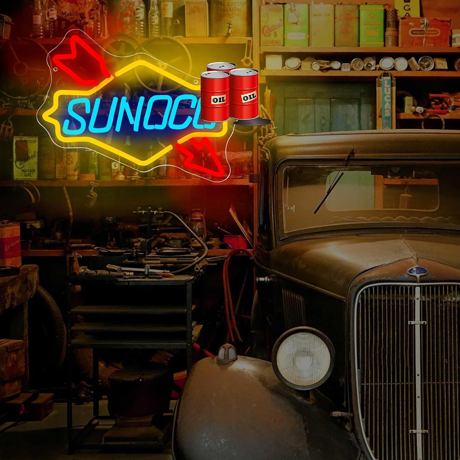 Gas Station Neon Sign Oil USB  - đánh giá và giá Auto Repair Shop Signs